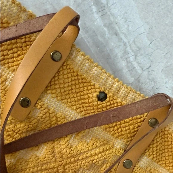 Loewe Yellow and Tan Textured Tote - Picture 5 of 7